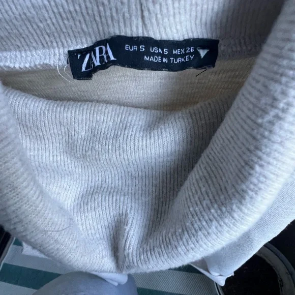 Zara Grey Sleeveless Turtleneck Knit Top Minimalist Summer Office Chic Size S - Picture 13 of 13